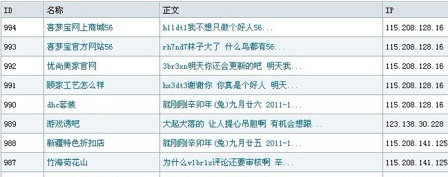 z-blog垃圾评论截图
